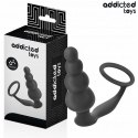 Addicted Toys Korek Analny z Pierścieniem Silikonowy Bubbled Black S