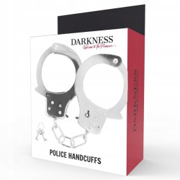 Kajdanki metalowe Darkness Police Handcuffs + klucze oryginał BDSM
