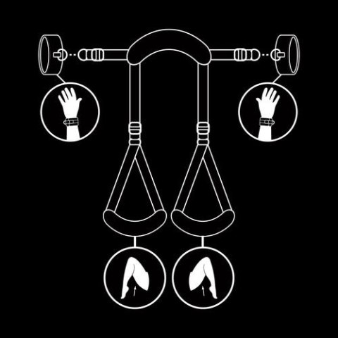 Kajdanki z pasami do nóg i szyi BDSM | regulowane | Fetish Fantasy