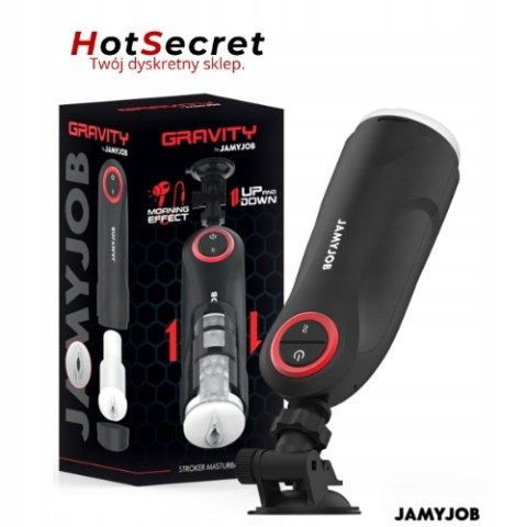 Masturbator automatyczny thrusting z przyssawką i dźwiękiem - Gravity