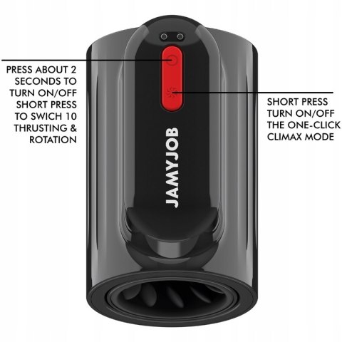 Masturbator męski rotacyjny 360° z funkcją thrusting TURBO - VORTEX