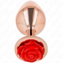 Metalowy Plug Analny Rose S | zdobienie róża | 7,8 cm | elegancki