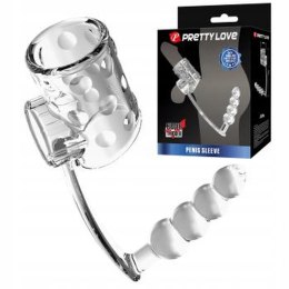 PRZEZROCZYSTY PIERŚCIEŃ EREKCYJNY Z KORKIEM ANALNYM