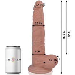 Realistyczny duży dildo 22,7 cm z jądrami i przyssawką - elastyczne TPE