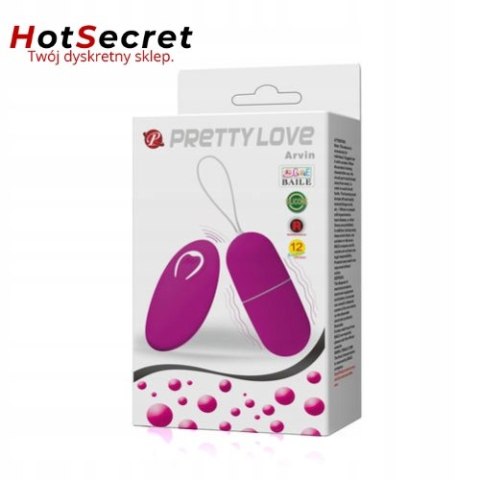 Wibrator jajeczko PRETTY LOVE Arvin 12 trybów | silikon | na baterie