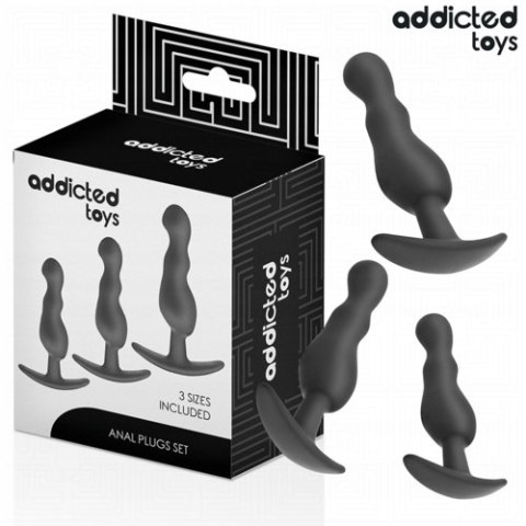 Zestaw 3 silikonowych korków analnych Addicted Toys Anal Plug Set