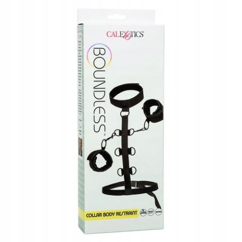 Obroża z systemem pasów BDSM - collar body restraint regulowany premium