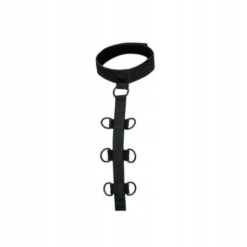 Obroża z systemem pasów BDSM - collar body restraint regulowany premium
