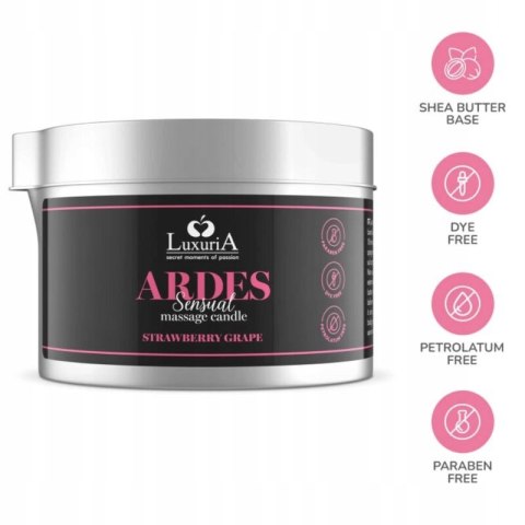 ŚWIECA DO MASAŻU LUXURIA ARDES STRAWBERRY GRAPE ZAPACHOWA