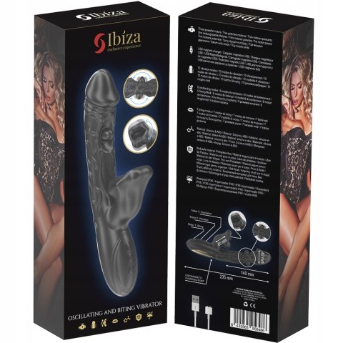 Wibrator oscylująco-gryzący Ibiza | 3 silniki | silikon | USB | wodoodporny