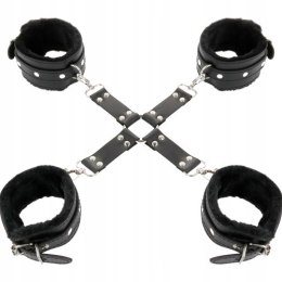 Zestaw kajdanek Hogtie Darkness BDSM regulowany miękkie mankiety