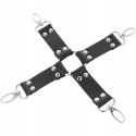 Zestaw kajdanek Hogtie Darkness BDSM regulowany miękkie mankiety